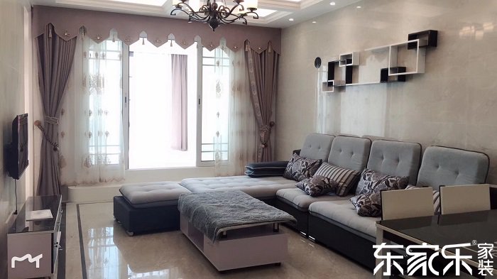 小戶(hù)型現(xiàn)代簡(jiǎn)約客廳裝修效果圖